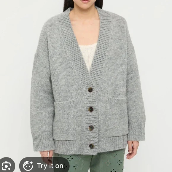 Loeffler Randall Gray Women's Cardigan - Picture 5 of 5